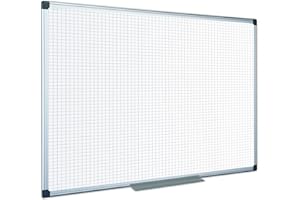 Bi-Office MA0321170 Lavagna non Magnetica a Quadretti Maya, 900x600 mm, Bianco