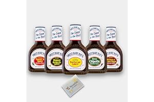 SWEET BABY RAY'S® | BBQ Saucen - 5er MIX (5 x 425ml) Original amerikanische Barbecue Sauce | USA Grillsauce mit rauchigem, smoke Geschmack + Benefux. Erfrischungstuch