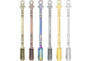 GEEHUA 6 Pezzi Piccoli Cucchiai a Pala, Mini Cucchiaio Portatile in Lega di Metallo Cucchiaio per Polvere Decorazione Portachiavi per Spezie Sali Sabbia Paletta per Spezie Forniture per la Cucina (A)