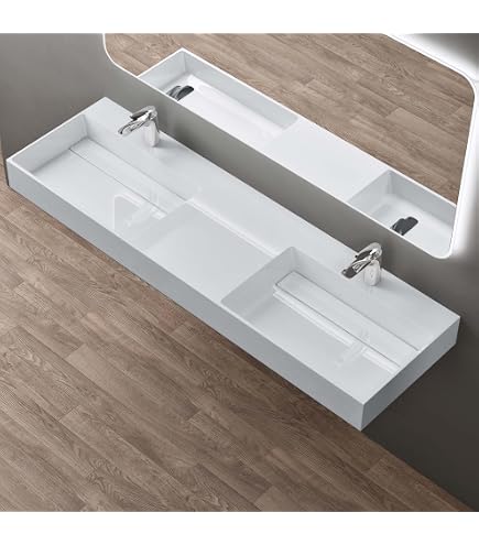 Lavabo Da Appoggio VELA In Colata Minerale - Effetto Cemento Opaco 60,5x43,5x16 Cm - Con Piletta Pop-up - Design Ovale Moderno