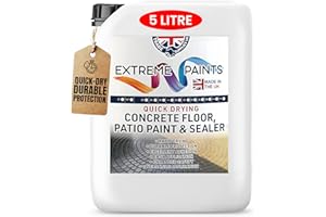TRADE SUPPLIES UK - Extreme Quick Drying Concrete Floor, Patio Paint & Sealer - Water Based, Durable & long Lasting - Industrial & Domestic Spaces - Mid Grey, 5L