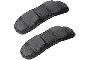 AHQIZFX 2 Pack Extra Thick Shoulder Strap Pad - Black Removable Universal Replacement for Luggage Bags, Shoulder Bags, Guitar Straps - Fastener Cushions Included