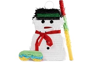 The Twiddlers - Christmas Snowman Piñata with Pinata Stick & Blindfold, Xmas Fun Party Toy Games