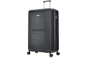 FLYMAX Valigie a 4 ruote super leggere con guscio rigido Spinner ABS custodie da viaggio, Nero , 29" Large, Valigia