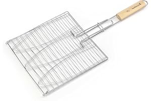 Barbecook Grille barbecue, Grille à poisson convient a griller 3 poissons, 59x28x2cm