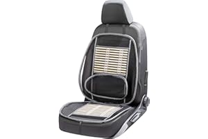 Walser CarComfort Housse de siège en Bambou Respirant avec Support Lombaire, Housse de siège de Voiture en Bambou Universelle en Beige/Noir