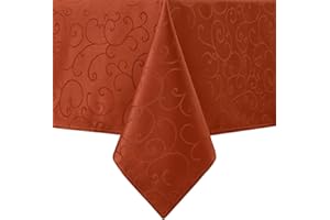 Romanstile tovaglia autunnale antimacchia 140x180 cm arancione 6 posti tovaglie rettangolare per tovaglia jacquard Impermeabile decorativa per feste di compleanno, cucina, sala da pranzo,halloween
