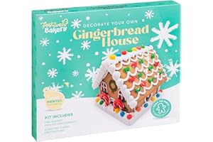 TOPLINE Christmas Preshaped Gingerbread House Kit - Build Your Own Gingerbread Winter House with Icing and Candy Canes Christmas Decorations 560g with Gift Card. Xmas Gifts for Secret Santa, Stocking Fillers