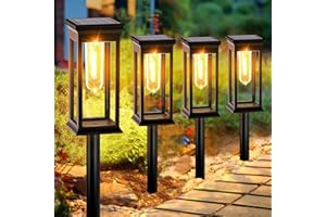 GTYZZH Solar Lights Outdoor Garden, 6 Pack Garden Lights Solar Powered Waterproof, Auto On/Off Warm White Pathway Light Ideal for Lawn, Yard, Path, Patio ＆ Landscape
