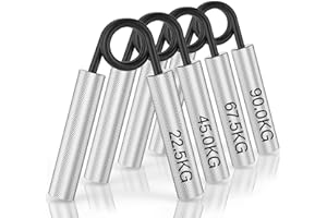 ZEAGUS Hand Grip 4Pack Or 6Pack, 22.5KG-157.5KG Metal Poignee Musculation Avant Bras Main Poignet,Hand Grip Musculation pour L'entraînement de la Force de la Main et la Récupération des Blessures