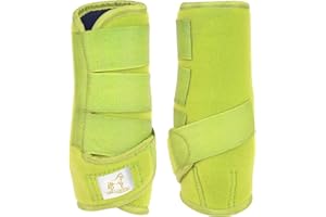 GALLOPING STALLION MEDICINE BRUSHING SUPPORT BOOTS HORSE EQUESTRIAN (Extra Large (XL), Yellow)