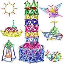 77 pièces-Jeu de bâtons magnétiques pour enfants, blocs de construction de créateurs, jouets