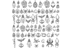 WEWAYSMILE 80 Pieces Enamel Halloween Charm Pendant, Halloween Jewelry Making Charms, Halloween Alloy Charms, for Halloween Decorations Jewellery Making