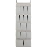 Ocean Home Textile 16 Eyes Gray Herringbone Behind Door Organizer 45 x 125 cm