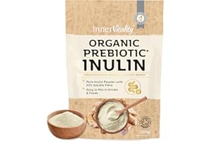 Organic Inulin Powder - 250g Prebiotic Fibre for Gut Health, Natural High Strength Fibre Supplement by Inner Vitality