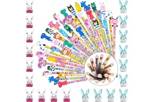 DOITSU 40 Matite Gadget Compleanno Bambini con Gomma +20 Sacchettini, Regalo Colorate Particolari Set Regalini Fine Festa Invitati Idee Pensierini Dopo Mini Giochi