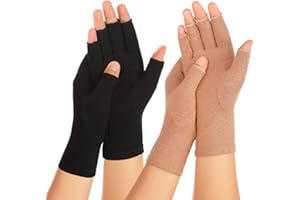 Zexhoor 2 Paar Arthritis Kompressionshandschuhe für Damen und Herren, Karpaltunnelschmerzlinderung, fingerlos für Tippen und tägliche Arbeit