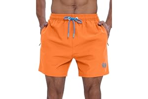 APTRO Mens Swim Shorts Quick-Dry Mesh Lining Summer Beach Shorts 4-Way Stretch Swim Trunks with Zipper Pockets