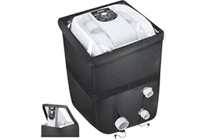 TOHONFOO Hot Tub Spa Heater Pump Cover with Plush Lining, Upgraded PU Leather Inflatable Hot Tub Pump Cover with Zipper Opening and Transparent PVC Top Window for Multiple Hot Tub Spa Heater Pump(Cover Only)