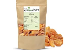 Vitalesia Ingwer getrocknet 1kg | naturbelassen & scharf | aus hochwertigem Anbau in Thailand | ohne Zusätze | vegan