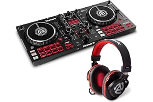 Numark Mixtrack Pro FX DJ-kontrollerpaket med hörlurar för livemusik, DJ-set, evenemang, musikproduktion