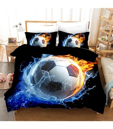 XLYYDS Housse de Couette 400x200 Football Noir et Blanc, Parure de Lit XLYYDS Housse de Couette 400x200 Football Noir et Blanc, Parure de Lit