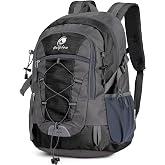 Outplea 25L Small Hiking Backpack for Men Women, Black | Mountain Backpack with Chest Strap, Lightweight Sports Backpacks for