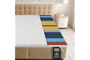 SLIPIO Topper Materasso 130x190 cm | 6cm Alto | 5 Zone Massaggio Ergo+ | Adattamento Ergonomico del Corpo | Fodera Traspirante e Lavabile | Topper Ipoallergenico