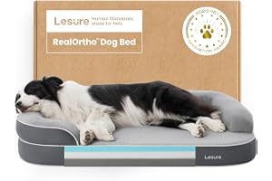 LE SURE RealOrtho™ ortopediska hundbäddar – stora minnesskum hundsoffa, 106