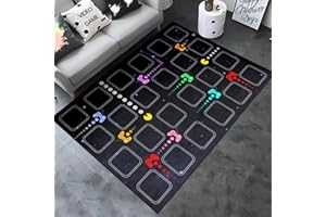 KODHYVJ Game Area Rugs Gamer Rug for Boy Cool Player Room Decor, Gaming Carpets for Boys Teens, Child Run Play Soft Floor Mat for Dining Living Room Sofa Video Game Decor Decorate Mats Black, 3'x4'