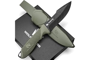 Wolfgangs W1 Outdoor Messer feststehende Klinge - Inkl. Scheide - Ideales Jagdmesser aus einem Stück 440C Stahl gefertigt - Premium Survival - Perfektes Bushcraft Messer Outdoor