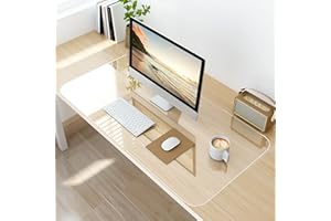 NATRKE Tapis de Bureau Transparent 60x30 cm, Clair Sous-main Bureau Transparent PVC Tapis de Protection, Antidérapant Résistant à la Chaleur Tapis de Table pour Ordinateur Bureau Maison