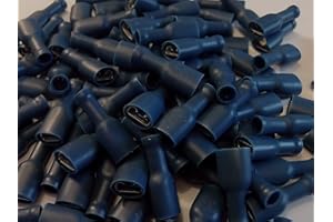 L.K.S CONNECTIONS blue 6.3 insulated terminal push on connector female spade crimps 25 50 100 pack (25)