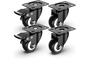 50 mm svängbara hjul med säkerhetsbroms, set med 4 tunga hjul (2 med bromsar och 2 utan) Möbelhjul med en total kapacitet på