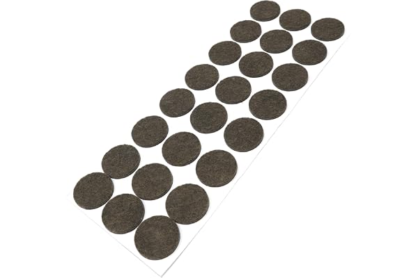 Adsamm® / 24 x patins en feutre / bruns / Ø 28 mm / rond / épaisseur 3,5 mm / patins glisseurs auto-adhésifs de qualité optimale