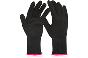 FDJZXW Hitzeschutz Handschuh Professioneller Hitzebeständige Handschuhe Hitzehandschuh Lockenstab Hitzeschutzhandschuhe Verwendet für Haarstyling Lockenstäbe Usw Anti Dauerwelle(Schwarz)