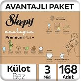 Sleepy Ecologic Avantajlı Paket K&uuml;lot Bez 3 Numara Midi 168 Adet