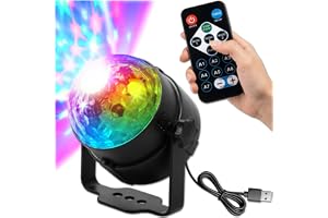 KRUMAD Kula dyskotekowa dla dzieci LED RGB, oświetlenie imprezowe dla dzieci i dorosłych, kompaktowa lampa dyskotekowa podłączana do gniazdka, efekty świetlne, oświetlenie imprezowe do pokoju