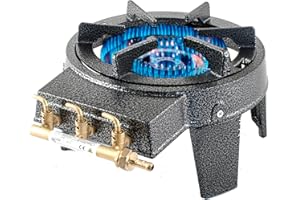 NJ THE RIGHT CHOICE NJ GB-17 Gas Stove - Cast Iron Triple Ring Burner Commercial High Power Boiling Ring Outdoor LPG Camping Cooker 9.0kW