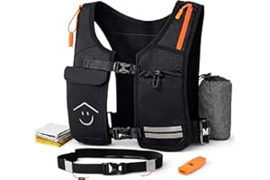 Chaleco Running Hombre Mujer con Kit Completo de Seguridad – Ligero, Sin Rebote y Cómodo, 7 Bolsillos, Transpirable y Reflectante para Carrera, Senderismo y Montaña