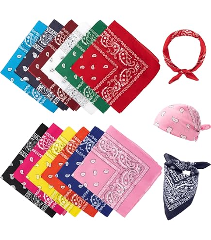 Bandanas à motif pur coton, lot de 10 bandeaux en nylon foulard Cowboy Bandana, idéaux pour le cyclisme hip-hop - également comme mouchoir/foulard Bandanas à motif pur coton, lot de 10 bandeaux en nylon foulard Cowboy Bandana, idéaux pour le cyclisme hip-hop - également comme mouchoir/foulard