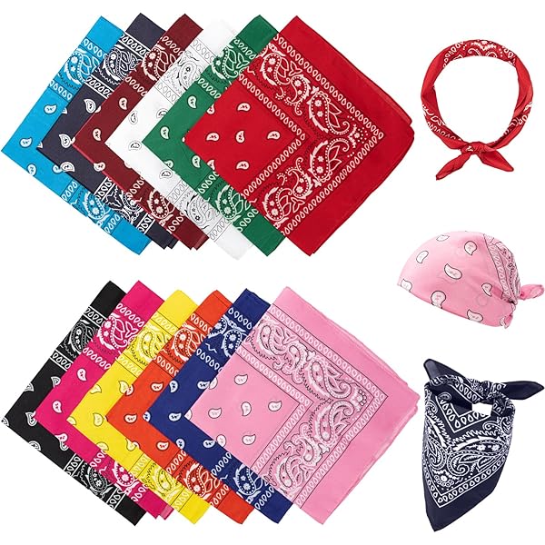 RED X 100% Katoen XL Paisley Bandana (25 x 25) Lichtgewicht, Rood, XL