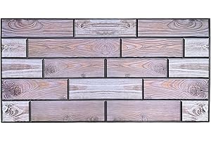 MYDEKOR 3D Wall Panels for Living Room Kitchen Decorative Tiles PVC Plastic Cladding Wood Effect (10 PCS / 4.60M2)