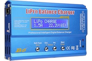 Déchargeur de Chargeur d'équilibre de Batterie Lipo,QISUO 80W 6A Lipo Battery Balance Charger Discharger pour LiPo, Li-ION, Li-Fe, LiHV Battery (1-6S), NiMH, NiCd (1-15S), Rc Hobby Battery Balance