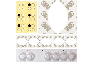YOUR DAY MATE Stove knob Child Lock Replacement Adhesive Pads, 12 x Halves Pads, 1 x Label Sticker, to Reuse Our Stove knobs Child Lock, Remove Old Adhesive and Stick New Pads on.
