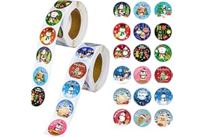 YUZHOU 1000Pcs Christmas Sealing Sticker Merry Christmas Label Xmas Sticker 18 Design Adhesive Gift Tag Kid Decal Sticker for Craft Card Scrapbooking Jia Envelope Candy Wrap Party Decoration