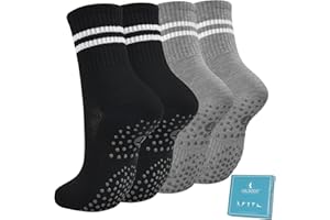 Caldodo Stoppersocken Damen 4Paar Yoga Socken 39-42, Geschenke für Frauen Antirutschsocken Rutschsocken mit Noppen Pilates Socken