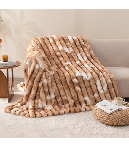 HOMFINE Luxe knuffeldeken van imitatiebont Deken van