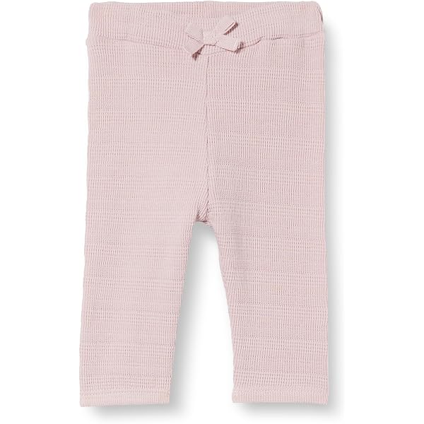 NAME IT Baby-Mädchen Hose, Wolloptik Mit Tannenbaum- & Bären-Muster, Verstellbarer Bund