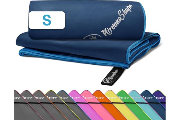 NirvanaShape Toalla de Microfibra 60 x 40 cm, Toalla de Viaje Ligera y compacta - Toalla de Microfibra para Viajes, Vacaciones, Fitness - sin Bolsillo en la Esquina ni Bolsa de Embalaje